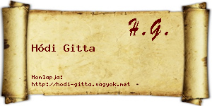 Hódi Gitta névjegykártya